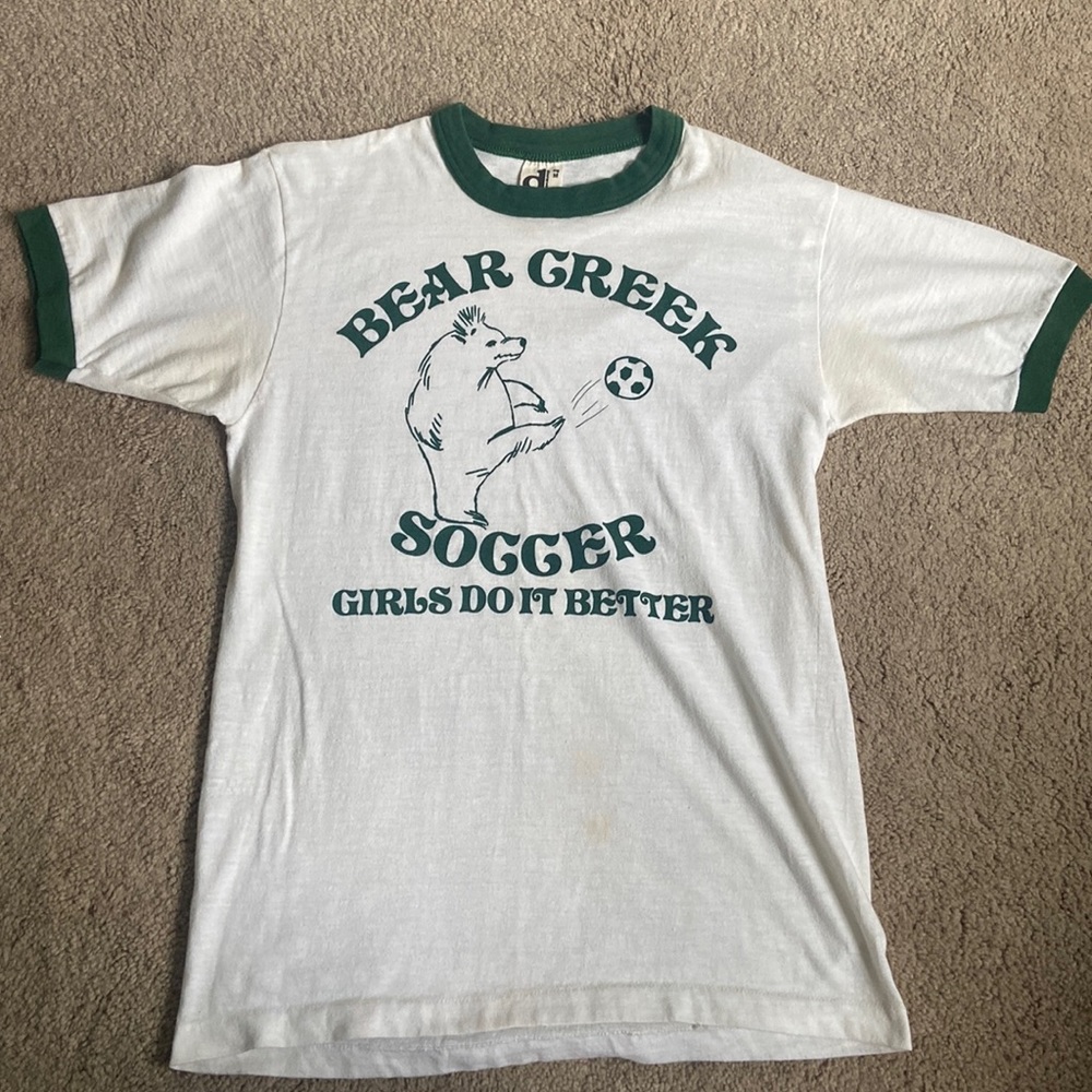 White and green vintage shirt
